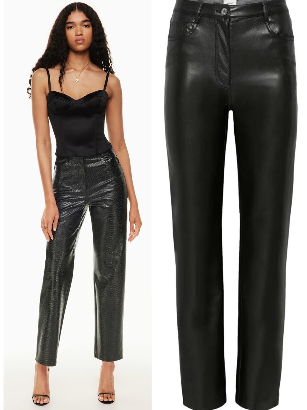 Aritzia Wilfred Free Melina Vegan Leather Pant Black Size 4 EUC